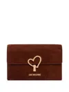 Love Moschino Rectangular Shoulder Bag With Gold Clasp In Black