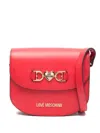 Love Moschino Red Crossbody Bag With Heart Plaque In Red
