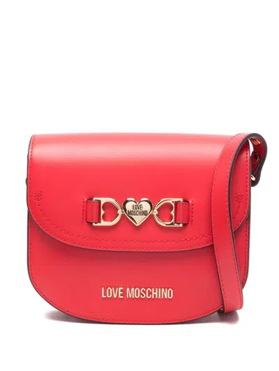 Love Moschino Red Crossbody Bag With Heart Plaque