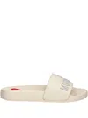 Love Moschino Rhinestone-embellished Slides In Neutrals
