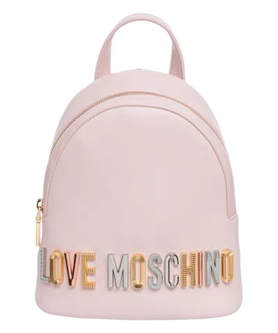 Love Moschino Rhinestone Logo Backpack In Pink