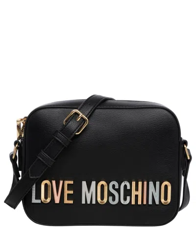 Love Moschino Rhinestone Logo Crossbody Bag In Black