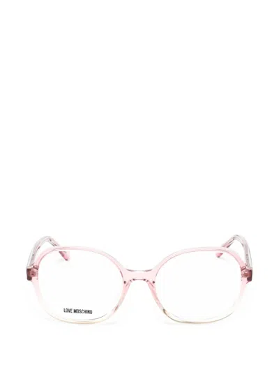 Love Moschino Round-frame Glasses In Red