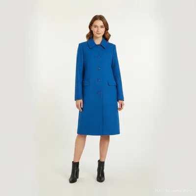 Pre-owned Love Moschino Royal Blue Wool Blend Short Coats S