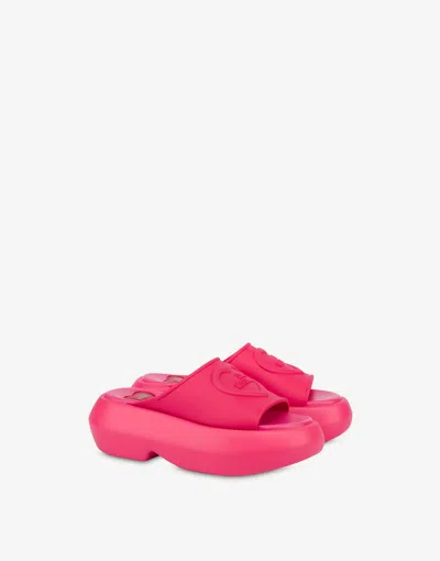 Love Moschino Rubber Sandals With Chunky Sole In Pink