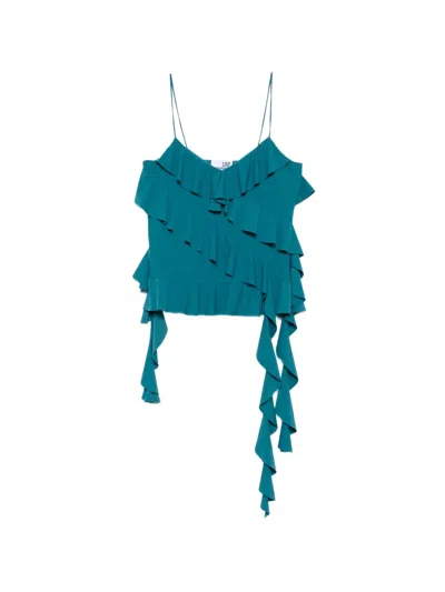 Love Moschino Ruffled Spaghetti-strap Top In Multi