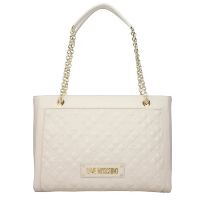 Love Moschino Women's Shoulder Bags Polyurethane Beige/ivory In Neutral