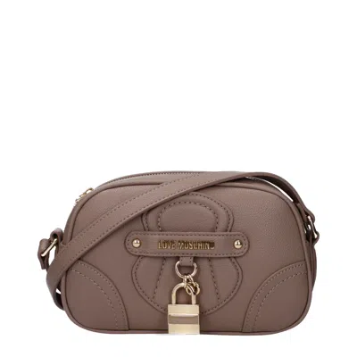Love Moschino Women's Crossbody Bags Polyurethane Gray/mole In Brown