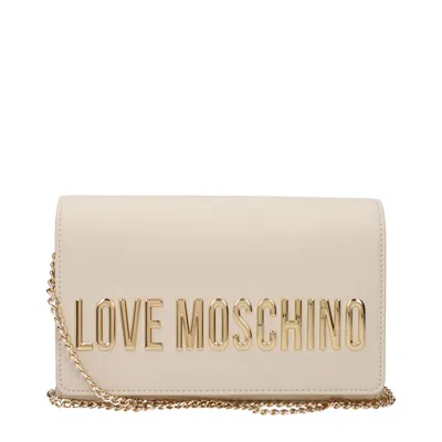 Love Moschino Women's Polyurethane Beige/ivory Clutch In Neutral