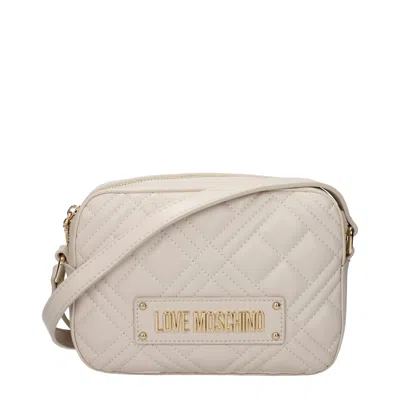 Love Moschino Women's Crossbody Bags Polyurethane Beige/ivory In Neutral