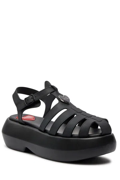 Love Moschino Sandals In Black