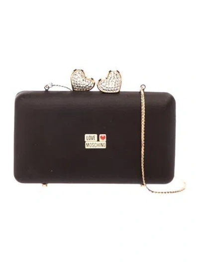 Pre-owned Love Moschino Satin Evening Bag W/ Tags In Black
