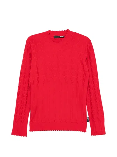 Love Moschino Scalloped-edge Sweater In Red