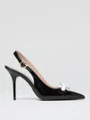 Love Moschino Patent Slingbacks Sleek Bow In Schwarz