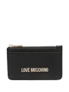 Love Moschino Schwarze Geldbörse Mit Logo  In Black