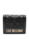 Love Moschino Schwarze Gesteppte Brieftasche  In Black
