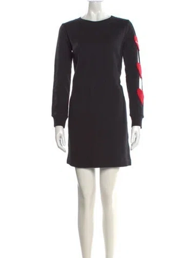 Pre-owned Love Moschino Scoop Neck Mini Dress In Black