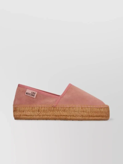 Love Moschino Seamless Slip-ons With Textured Espadrille Sole In Pink