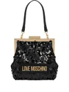 Love Moschino Nero Sequin Frame Evening Bag In Black
