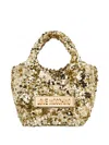 Love Moschino Sequin Embellished Top-handle Bag In Yellow