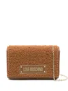 Love Moschino Shearling Chain-strap Cross Body Bag In Brown