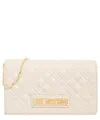 Love Moschino Shiny Shoulder Bag In Beige
