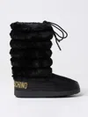 Love Moschino Chunky Faux-fur Boots In Schwarz