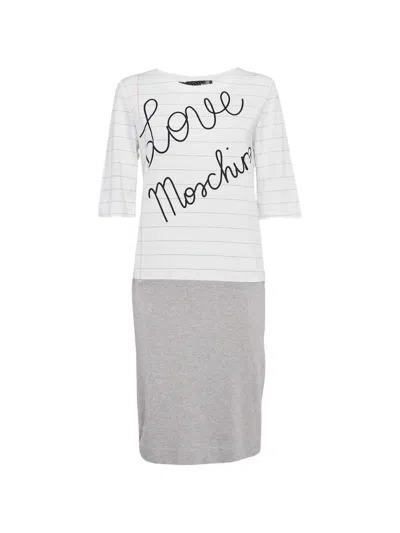 Pre-owned Love Moschino Short-sleeves Midi Dress In White