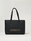 Love Moschino Black Tote Bag With Zip Closure In Black