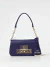Love Moschino Logo-plaque Shoulder Bag In Blue
