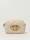 Love Moschino Heart Logo Quilted Pillow Avorio Cross-body Bag In White