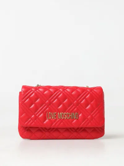 Love Moschino Logo-lettering Quilted Leather Bag In Red