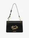 Love Moschino Shoulder Bag With Cursive Logo In Black