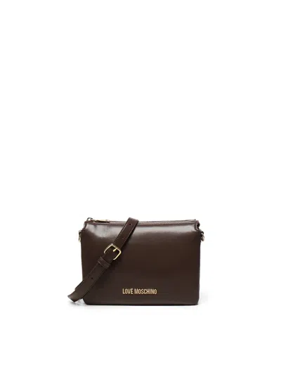 Love Moschino Shoulder Bag With Logo In Brown