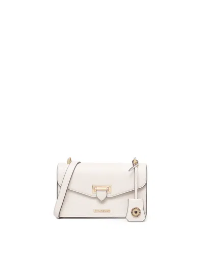 Love Moschino Shoulder Bag With Logo Plaque In White