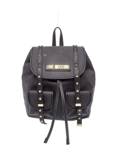 Pre-owned Love Moschino Signature Backpack In Black