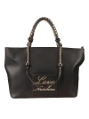 LOVE MOSCHINO SIGNATURE LOGO DETAIL CHAIN EMBELLISHED TOTE