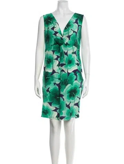 Pre-owned Love Moschino Silk Mini Dress In Green