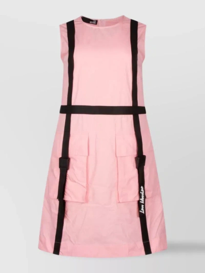 Love Moschino Sleeveless Round Neck Color-block Dress In Pastel