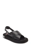 Love Moschino Slingback Platform Sandal In Black/ Cam.black