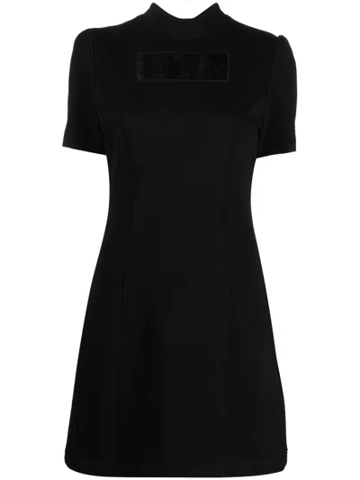 Love Moschino Slogan-print Short-sleeve Dress In Black