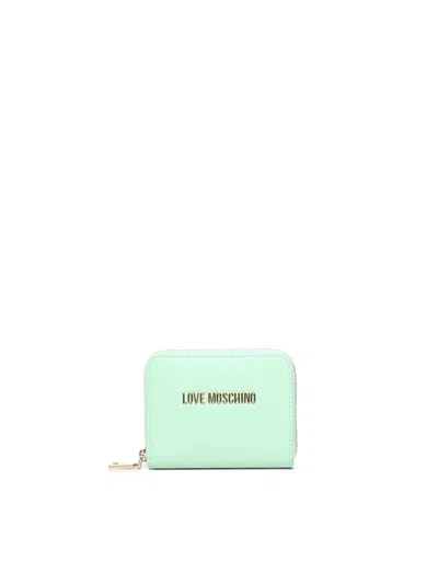 Love Moschino Small Wallet With Logo In Green