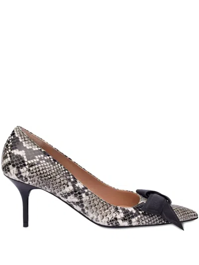 Love Moschino Snakeskin Pumps In Black