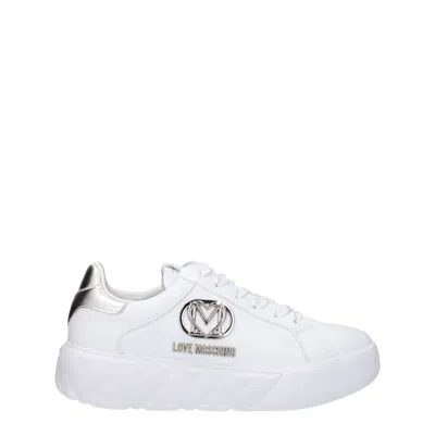 Love Moschino Trainers Women Leather White/silver