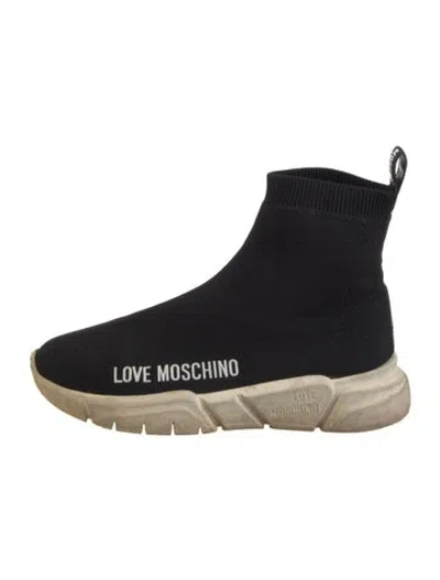 Pre-owned Love Moschino Sock Sneakers In Black