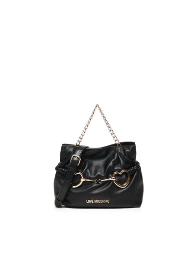 Love Moschino Soft Pu Bag Eco Leather In Black