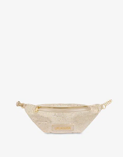 Love Moschino Sparkling Studded Belt Bag In Gold
