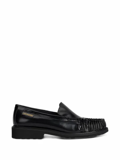 Love Moschino Stitched-detail Leather Loafers In Black