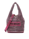 Love Moschino Logo Lettering Embellished Bucket Bag In Fuchsia
