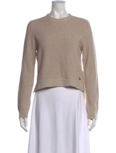 Pre-owned Love Moschino Striped Crew Neck Sweater In Neutrals